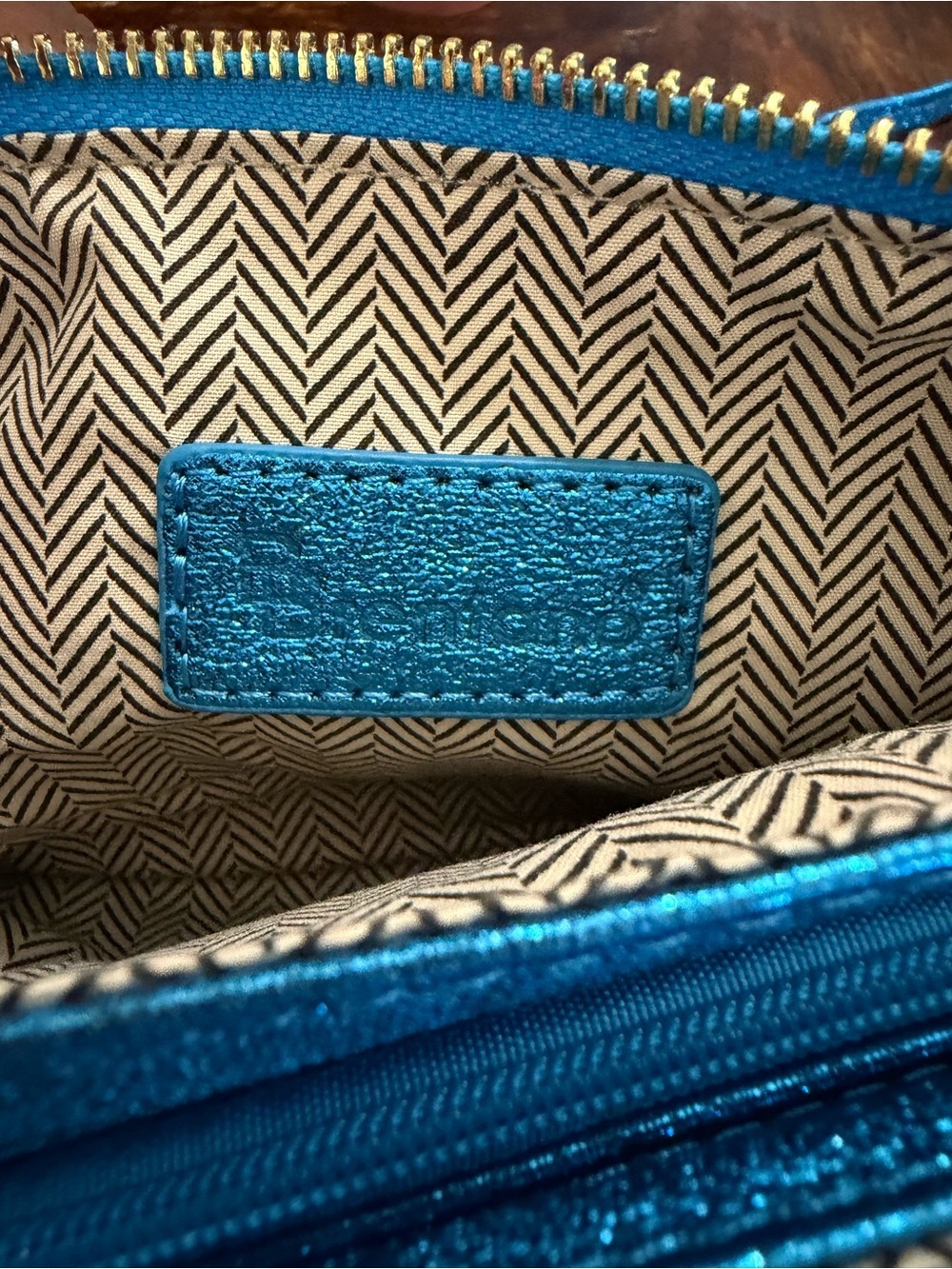 NWT Brentano Blue Sparkle Glitter Crossbody Or Wristlet - Picture 7 of 11